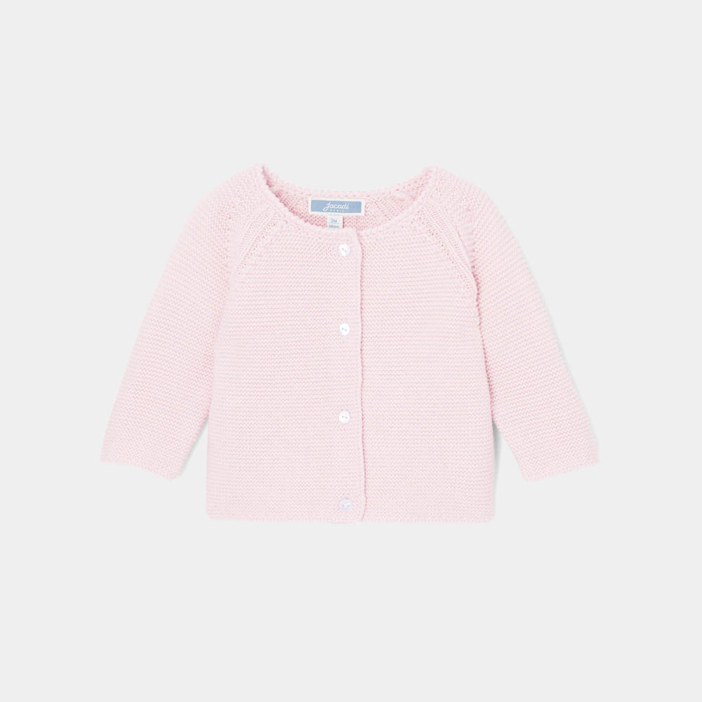 Cardigan bébé fille en point mousse