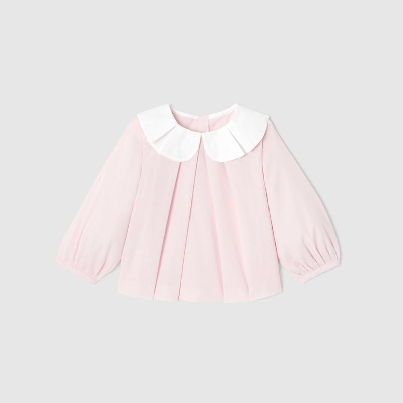 Blouse bébé fille en fil à fil de coton