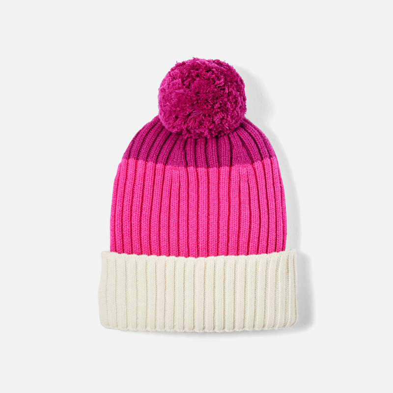 Bonnet color block enfant fille