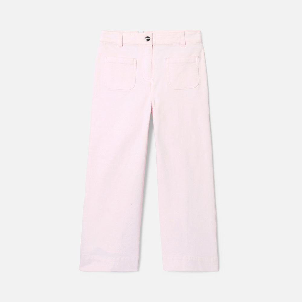 Pantalon large enfant fille en twill