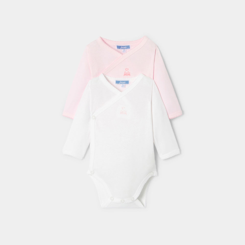 Lot de 2 bodies manches longues bébé fille