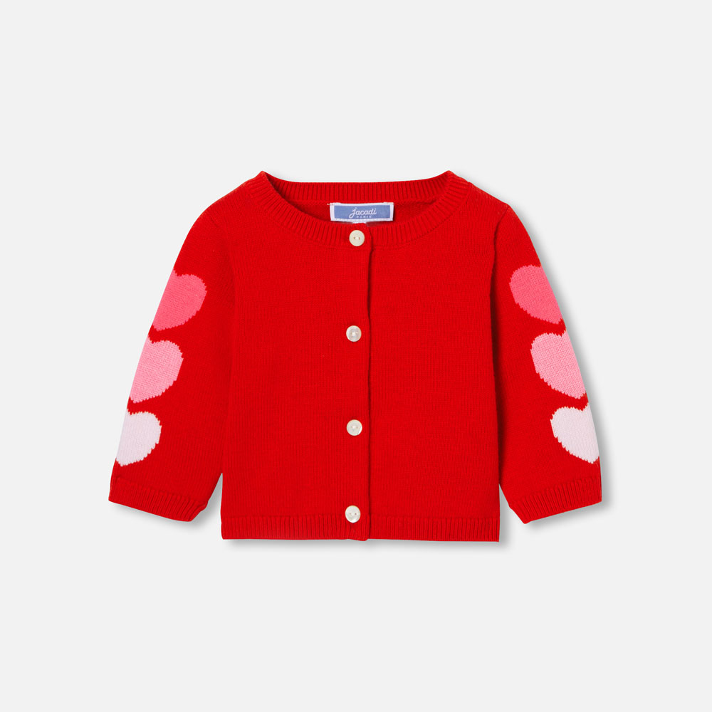 Cardigan bébé fille petits cœurs