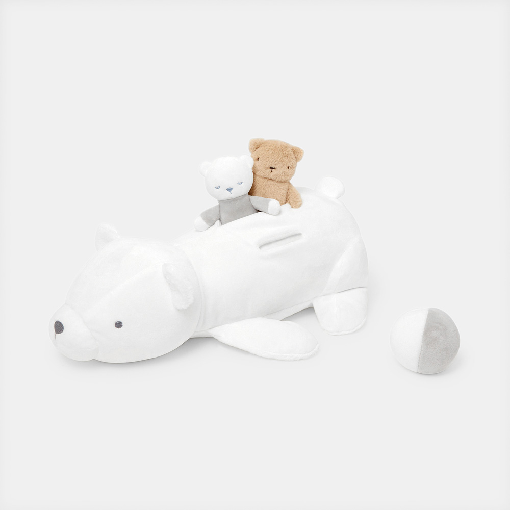 Peluche d’activités ours blanc