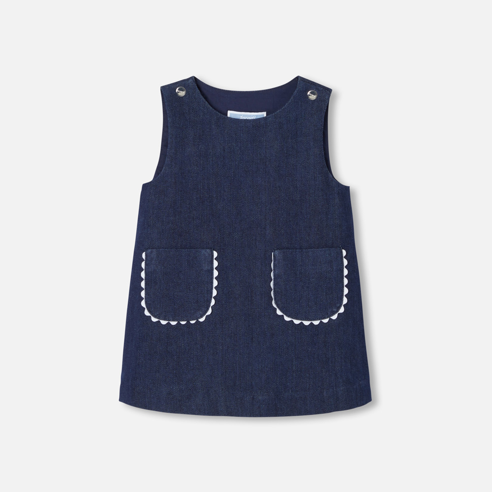 Robe chasuble bébé fille en denim