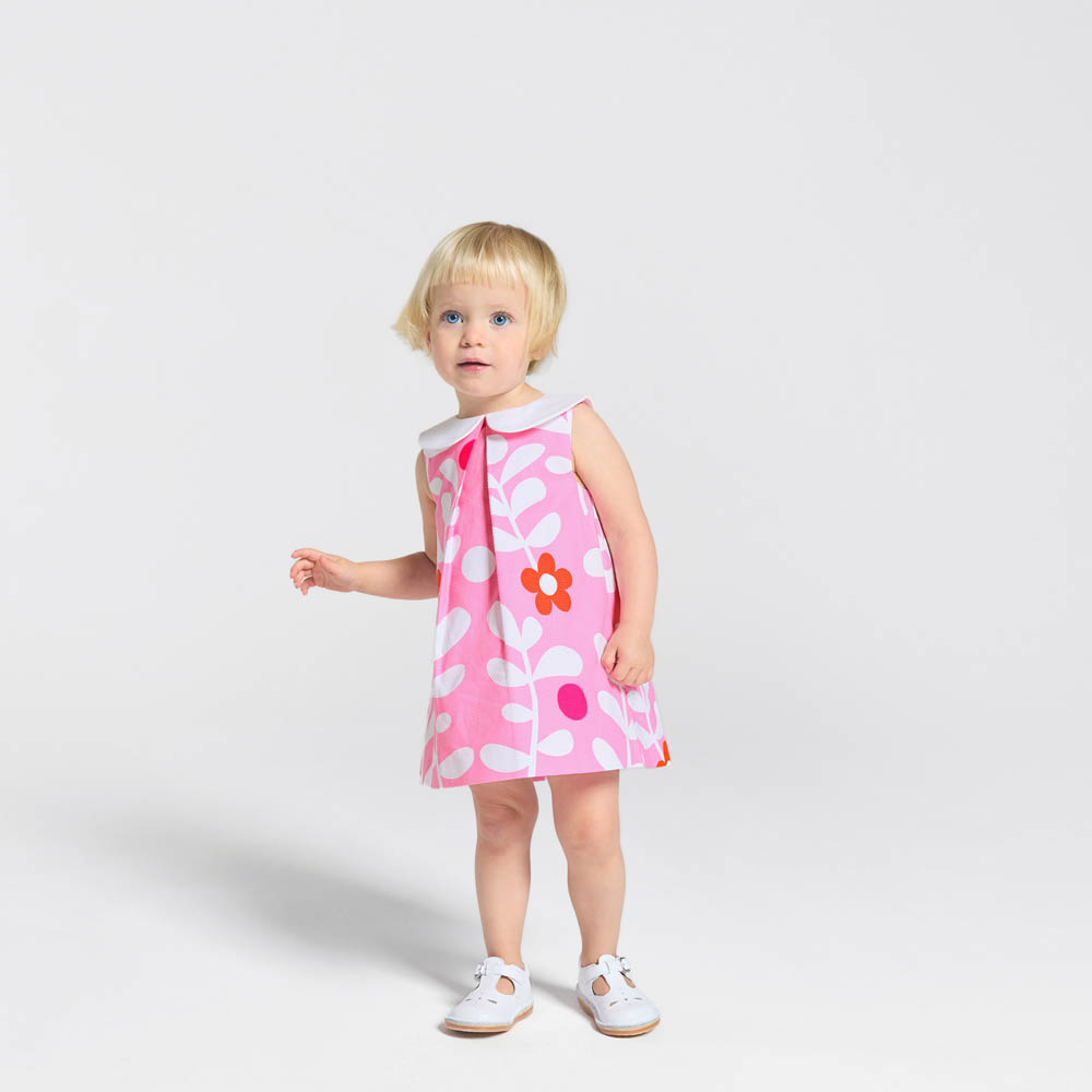 Robe bébé fille motif végétal