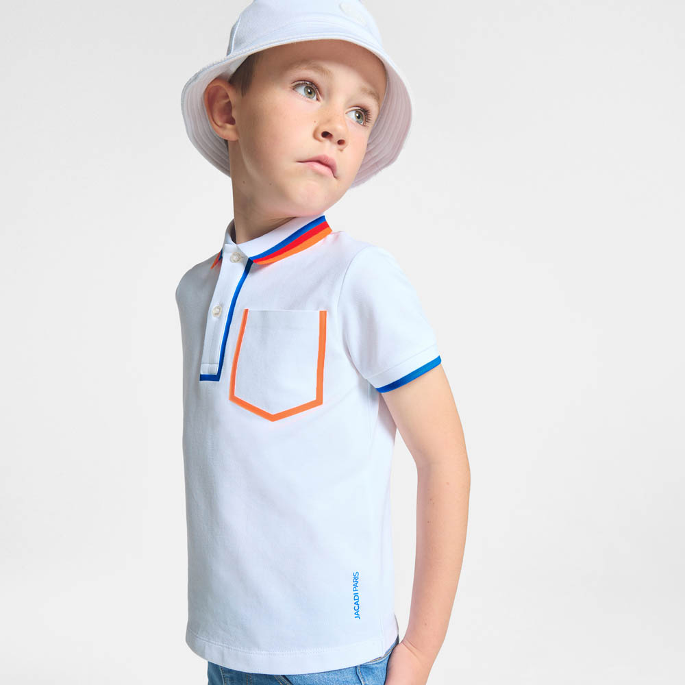 Polo enfant garçon en piqué de coton