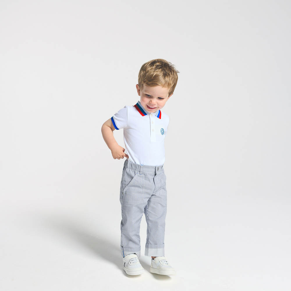 Pantalon bébé garçon en twill rayé