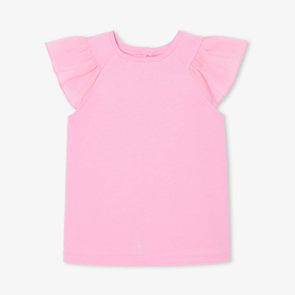 T-shirt enfant fille manches volantées