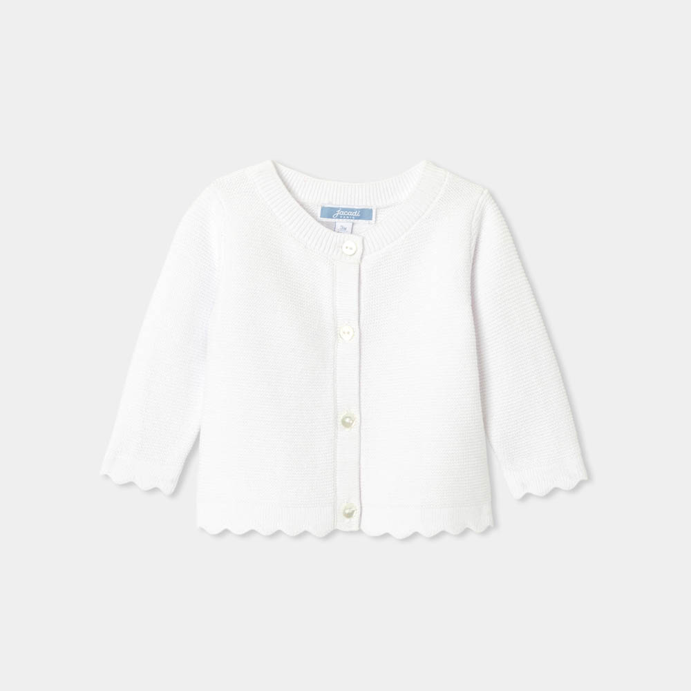 Cardigan bébé fille en point mousse