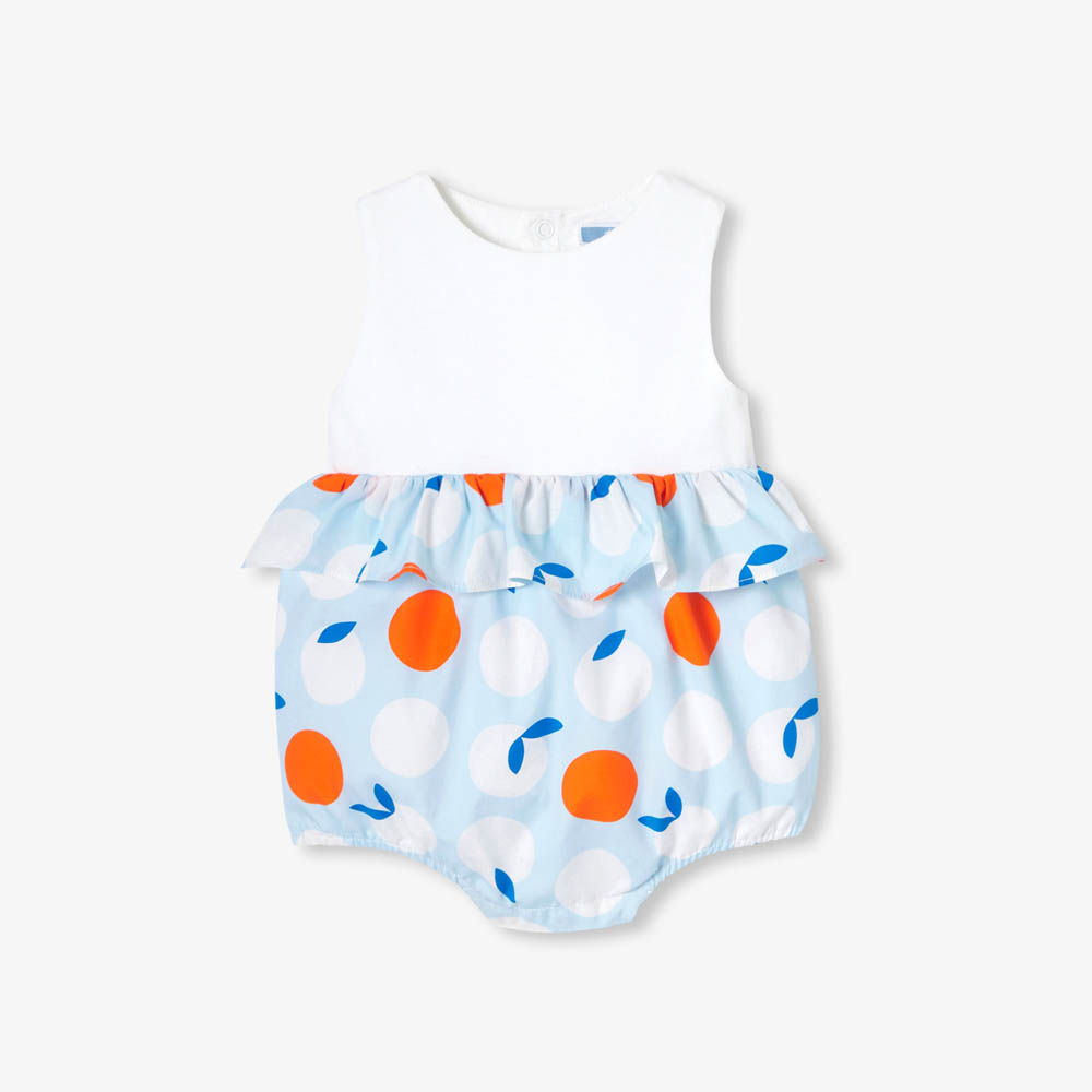 Barboteuse bébé fille bi-matière Barboteuse bébé fille bi-matière