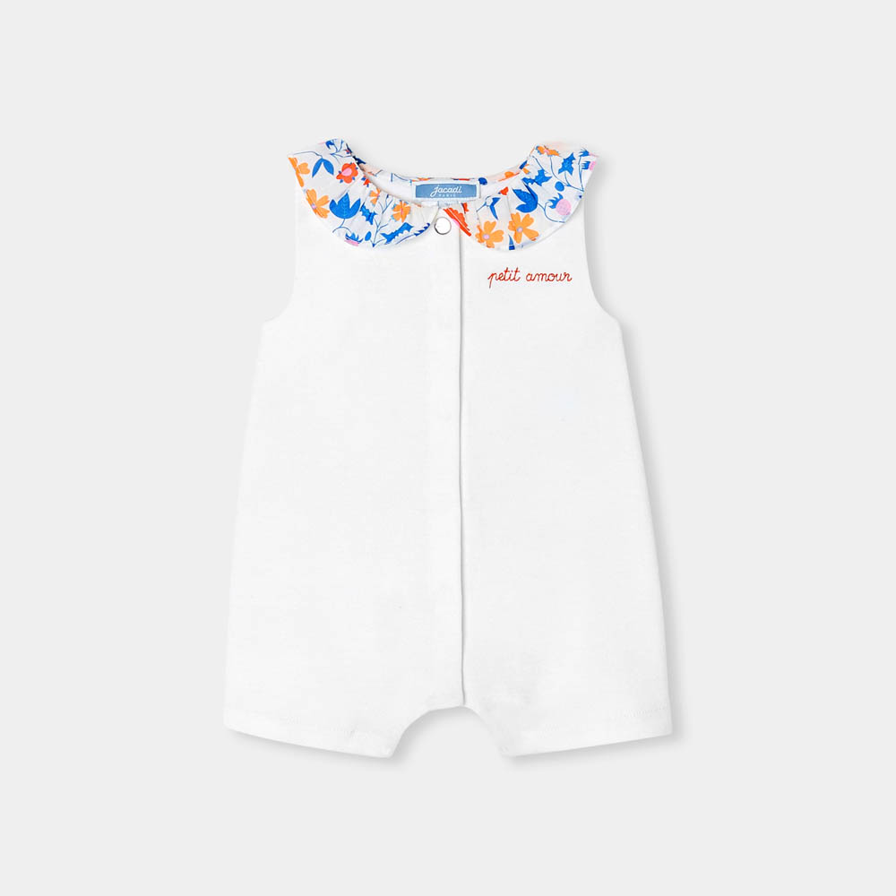 Barboteuse bébé fille en interlock Barboteuse bébé fille en interlock