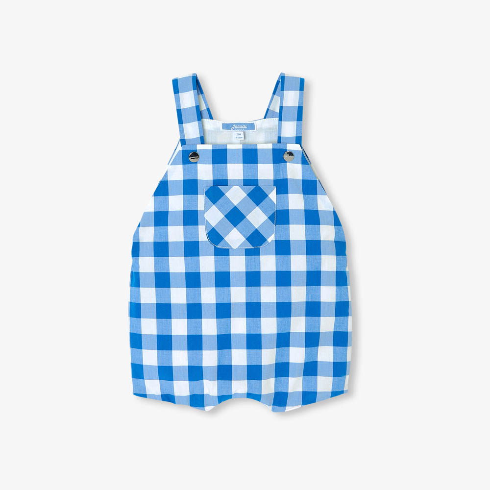 Salopette courte bébé garçon en vichy Salopette courte bébé garçon en vichy