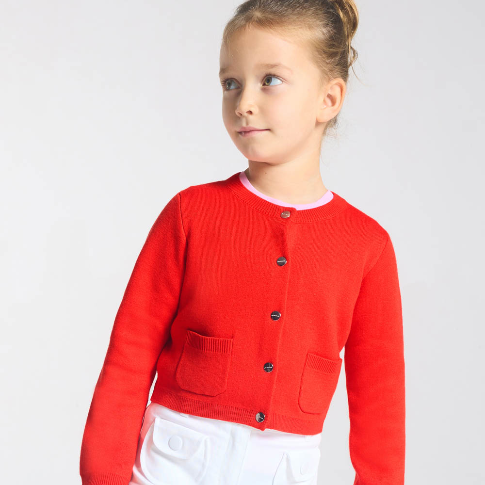 Cardigan court enfant fille