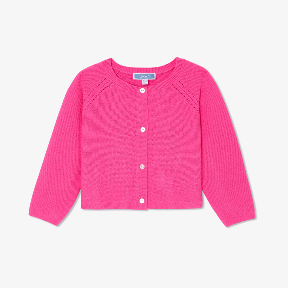 Cardigan bébé fille en point mousse