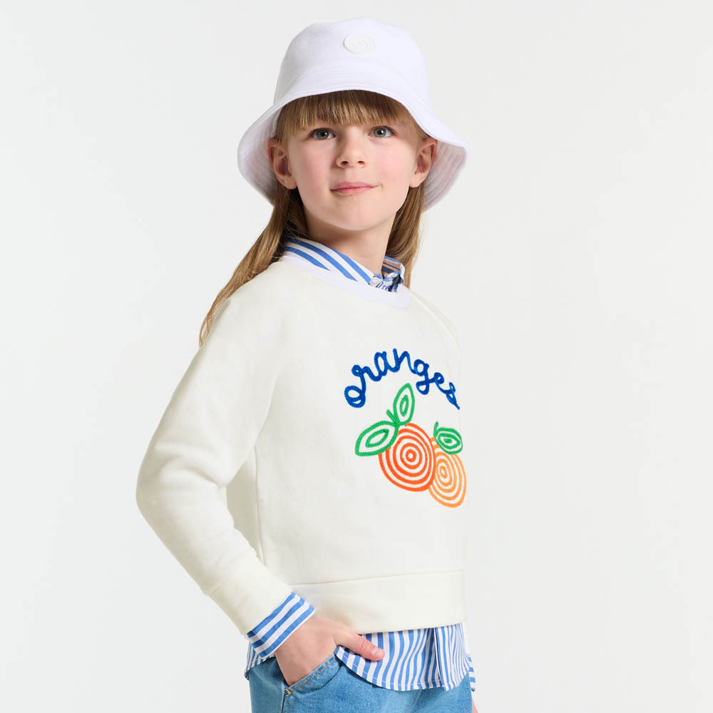 Sweat enfant fille en maille piquée Sweat enfant fille en maille piquée