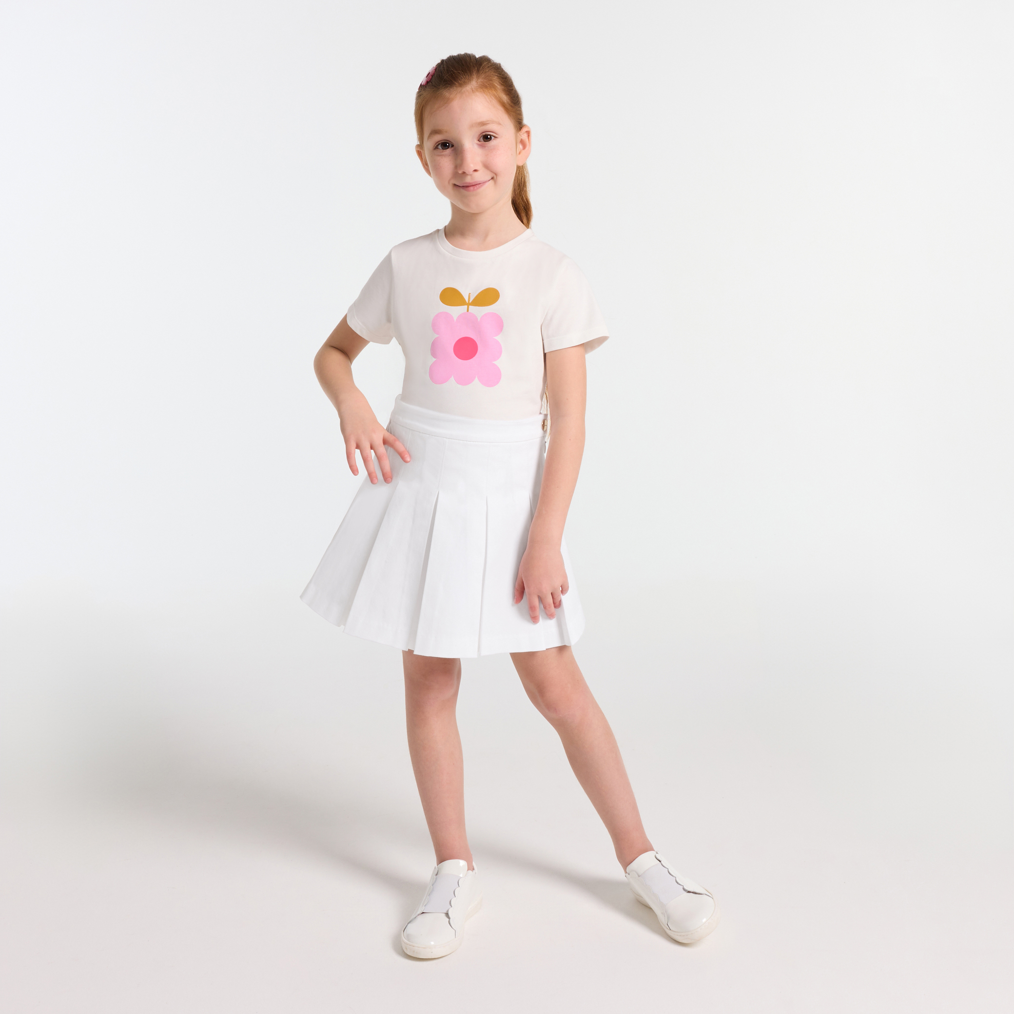 Jupe plissée enfant fille en gabardine Jupe plissée enfant fille en gabardine