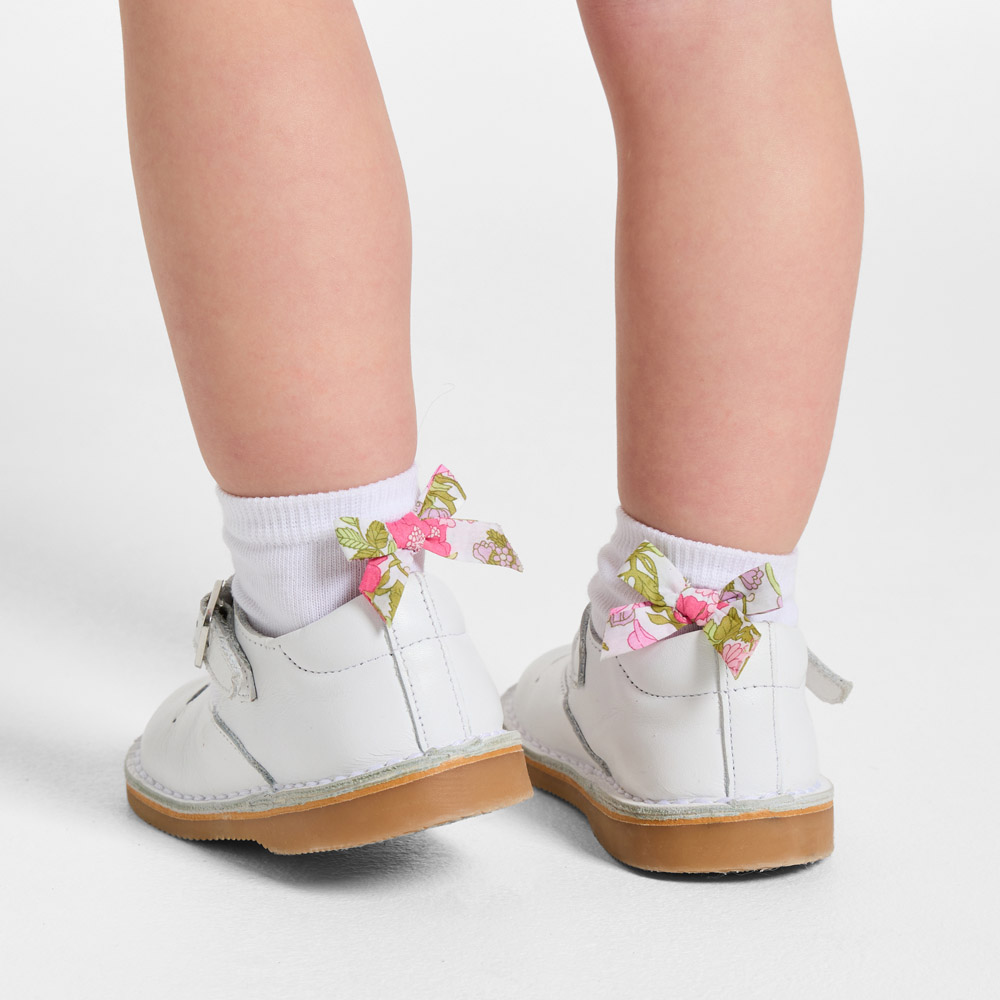 Chaussettes bébé fille à nœud en tissu Liberty
