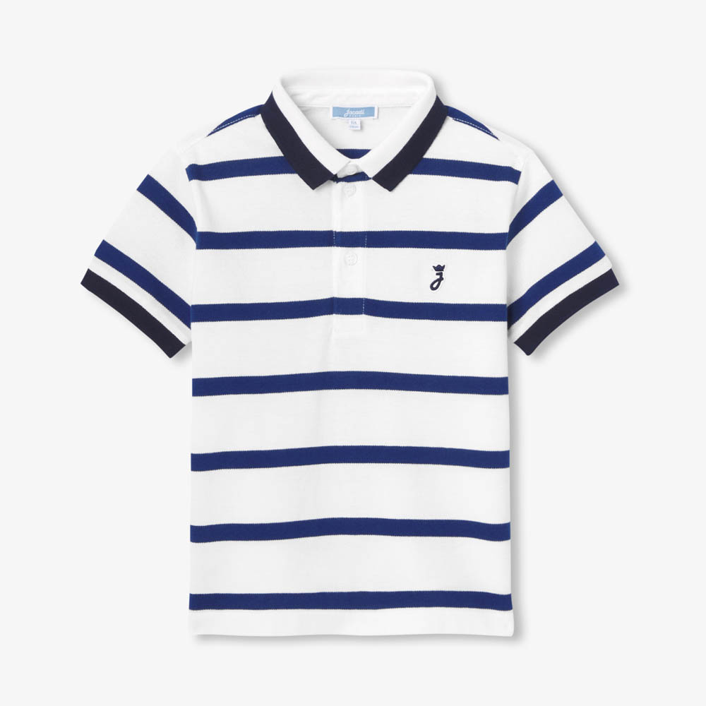 Polo enfant garçon piqué de coton rayé