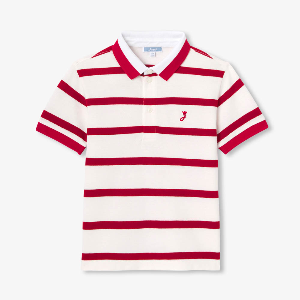 Polo enfant garçon piqué de coton rayé