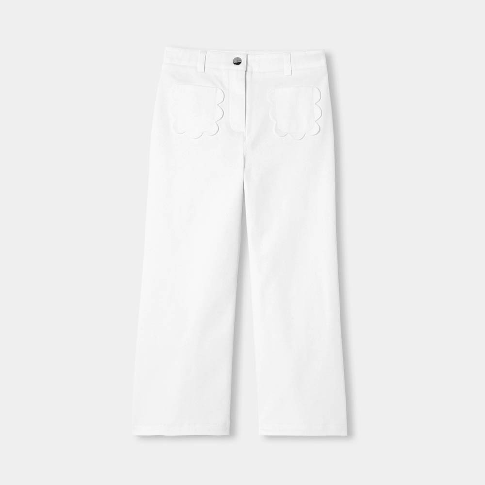 Pantalon enfant fille coupe large en twill