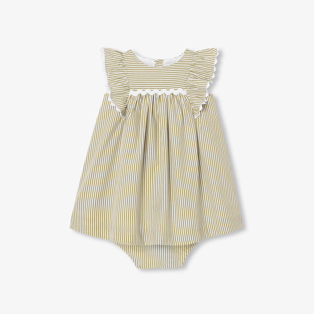Robe bébé fille en popeline rayée