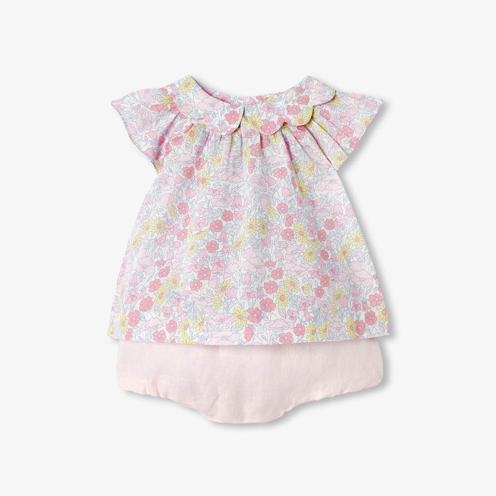 Ensemble bébé fille en tissu Liberty et lin