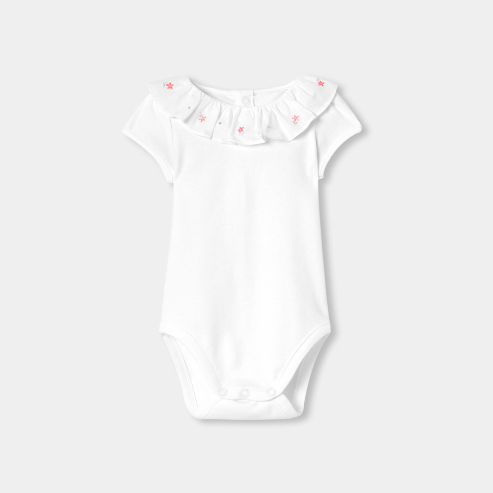 Body bébé fille en coton interlock manches courtes
