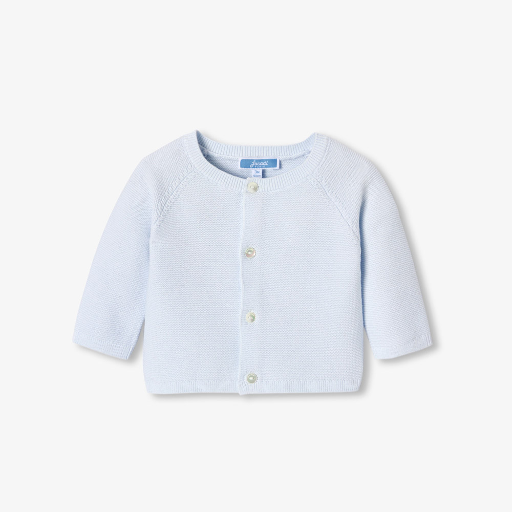 Cardigan bébé en coton point mousse