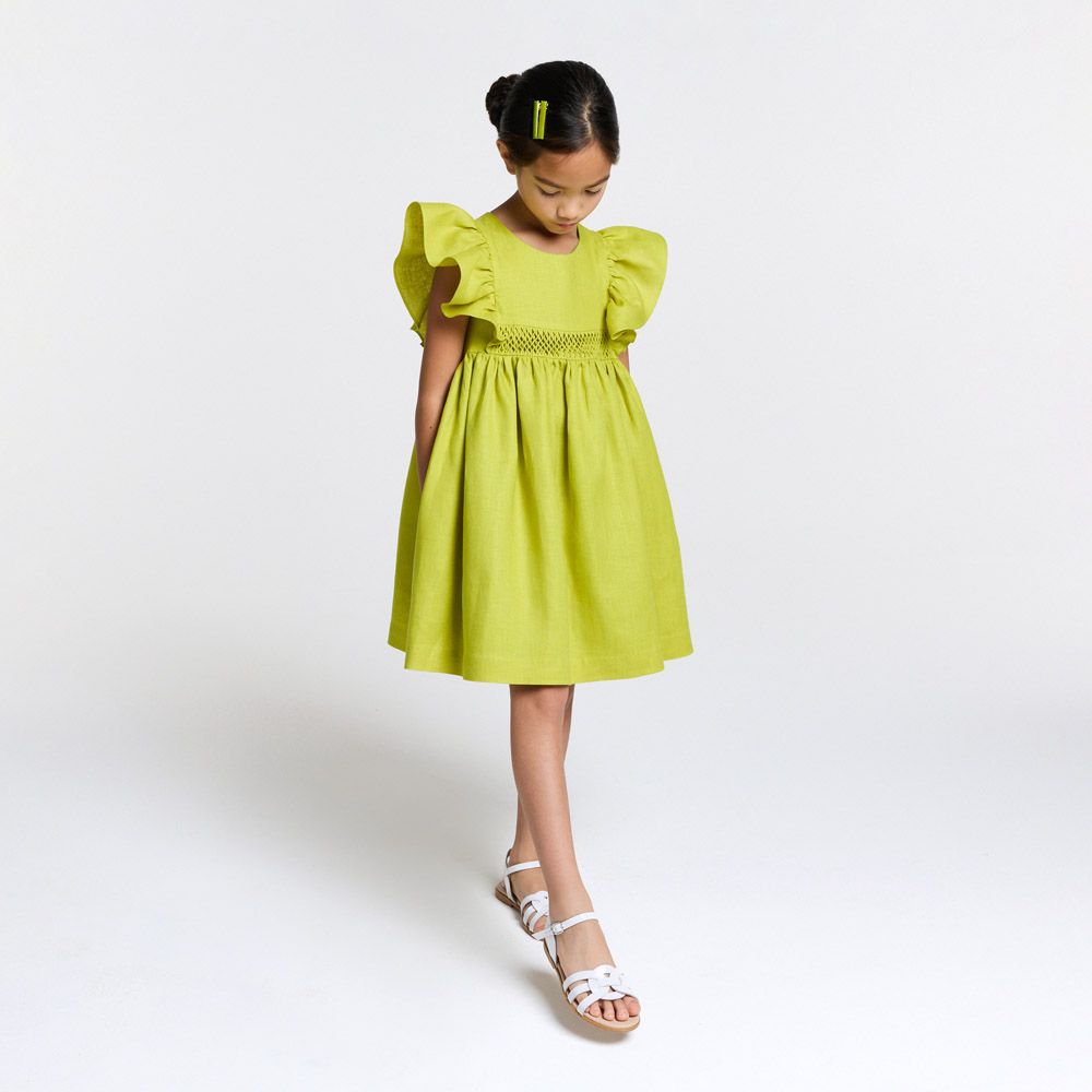 Robe de cérémonie enfant fille en lin