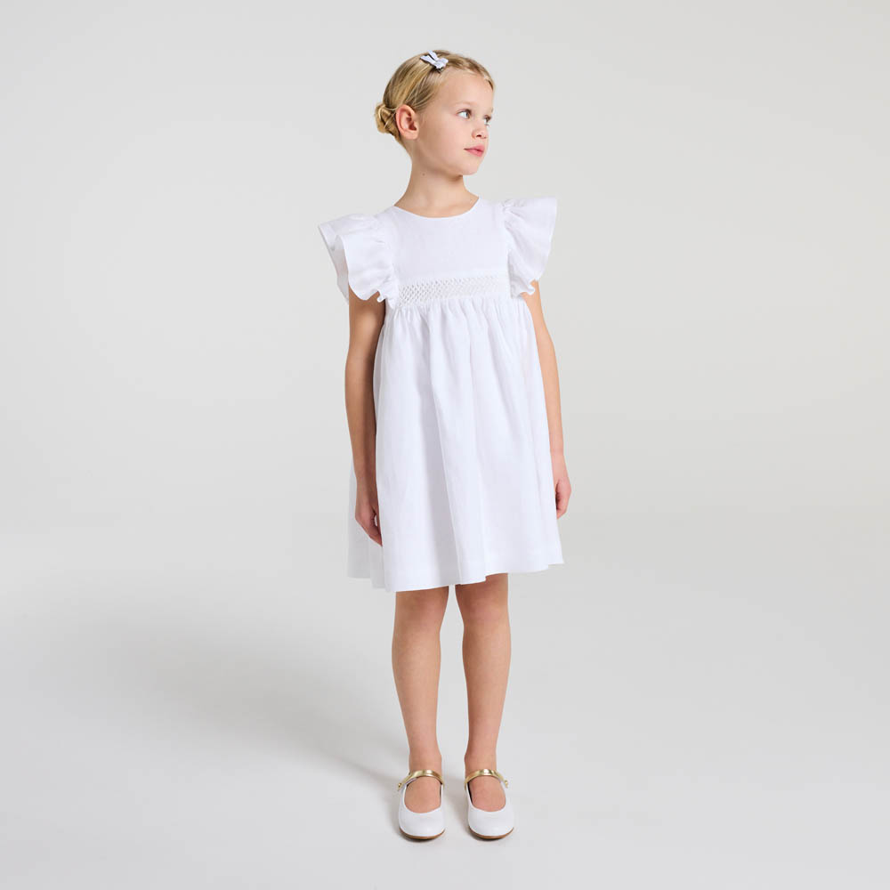 Robe de cérémonie enfant fille en lin