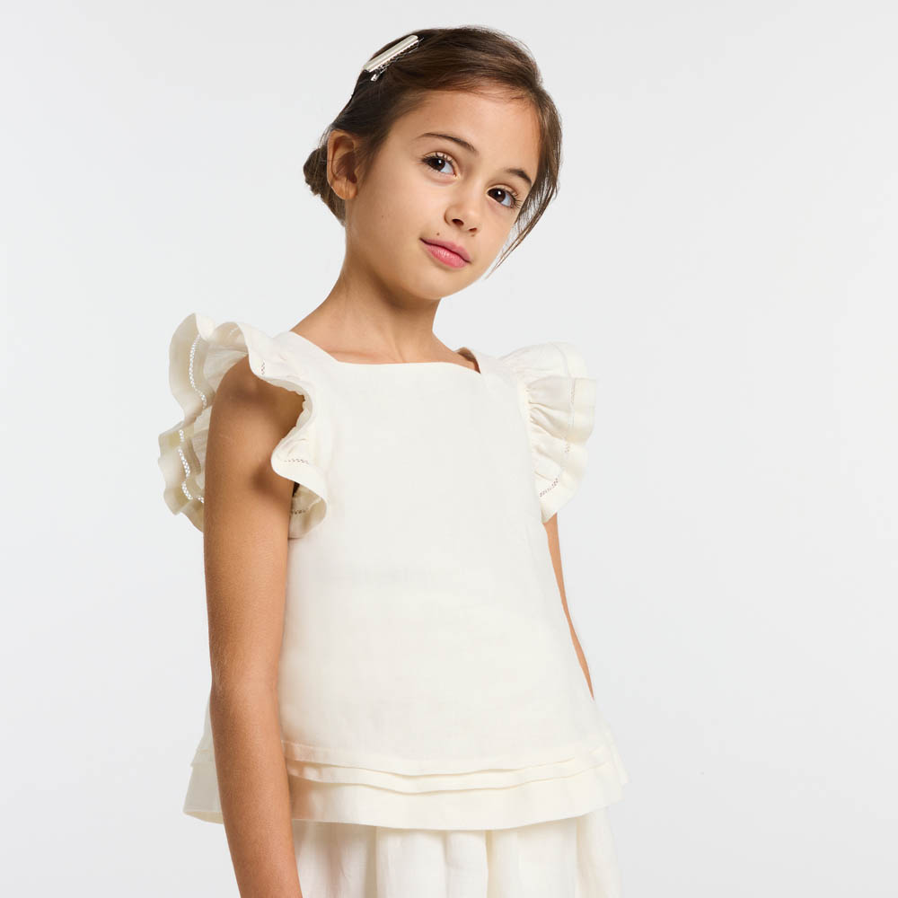 Top enfant fille en lin