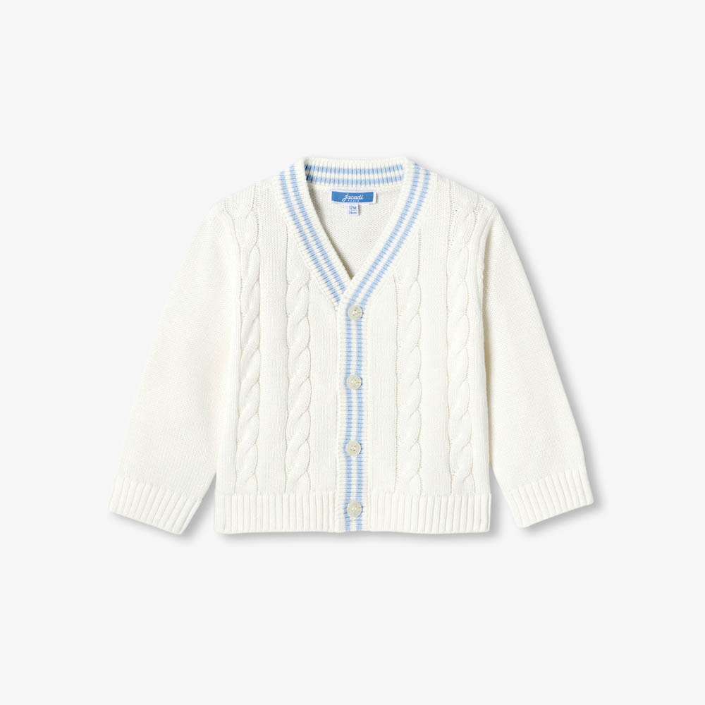 Cardigan bébé garçon en coton torsadé