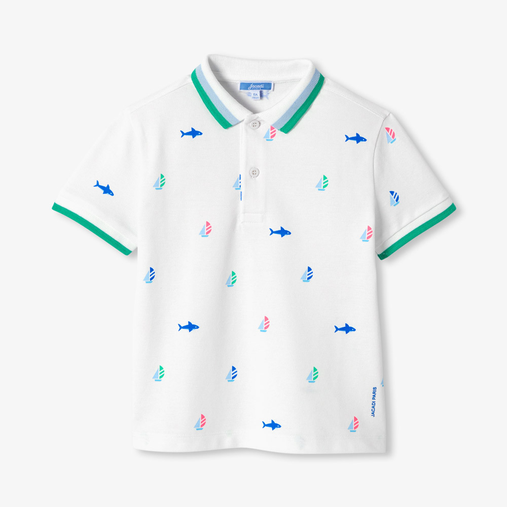 Polo enfant garçon en piqué de coton