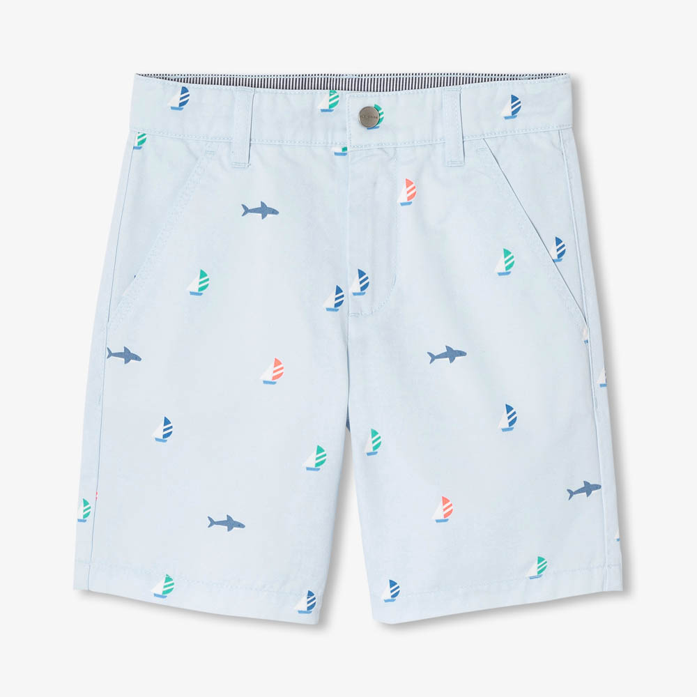 Bermuda enfant garçon en twill imprimé