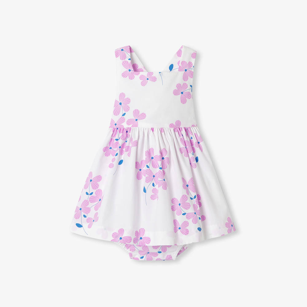 Robe bébé fille en popeline imprimée