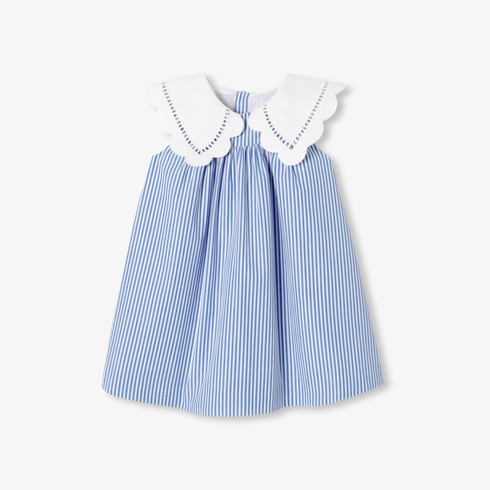Robe bébé fille en popeline rayée