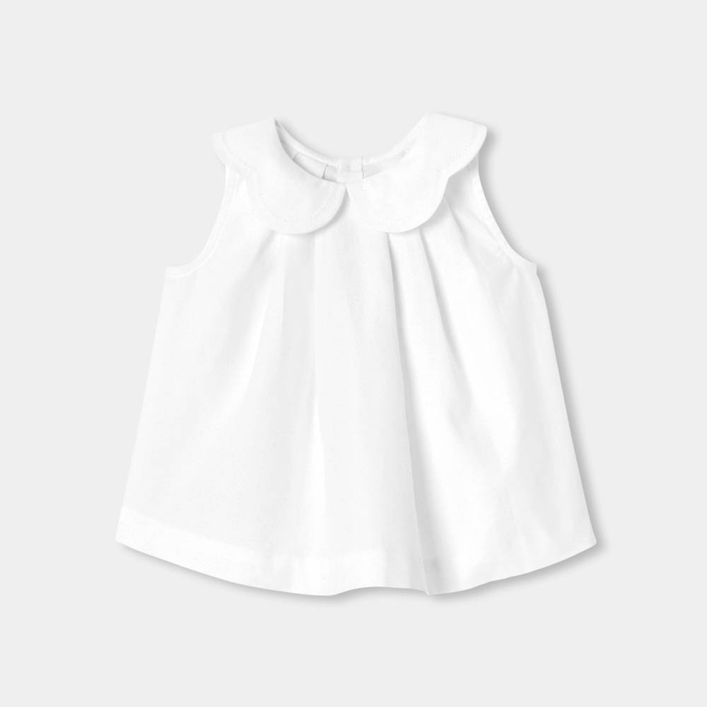 Blouse bébé fille à col festonné