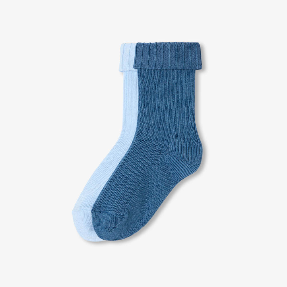 Duo de chaussettes bébé à fines côtes
