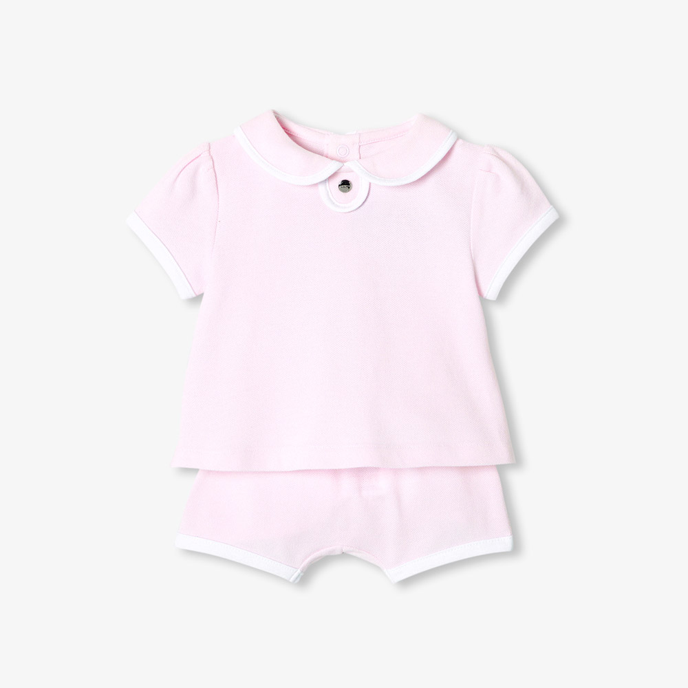 Ensemble bébé fille en piqué de coton