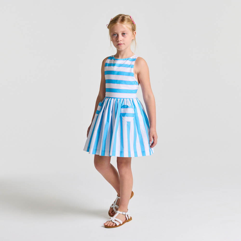 Robe enfant fille en popeline rayée