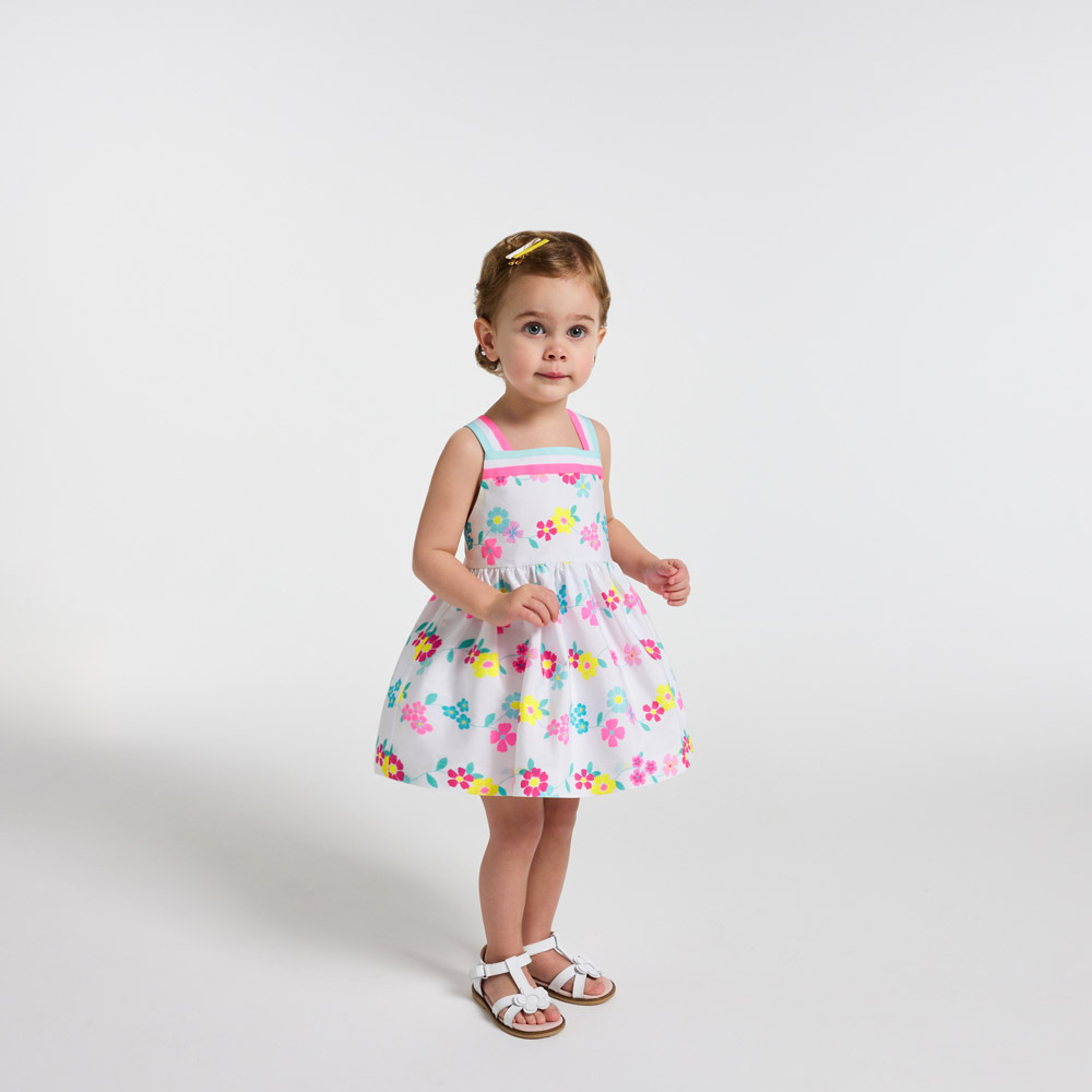 Robe bébé fille en coton dos croisé