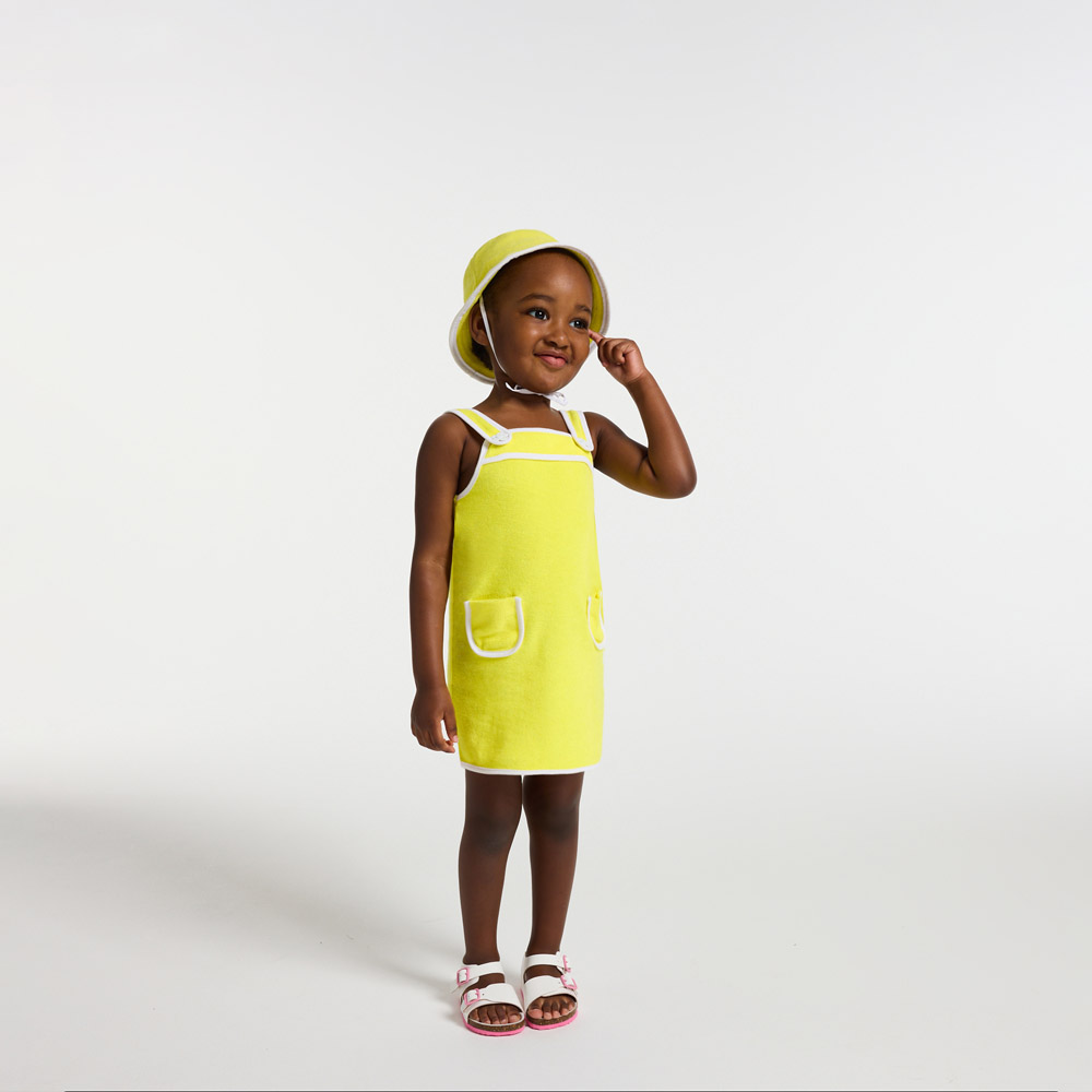 Robe sans manches bébé fille en coton éponge