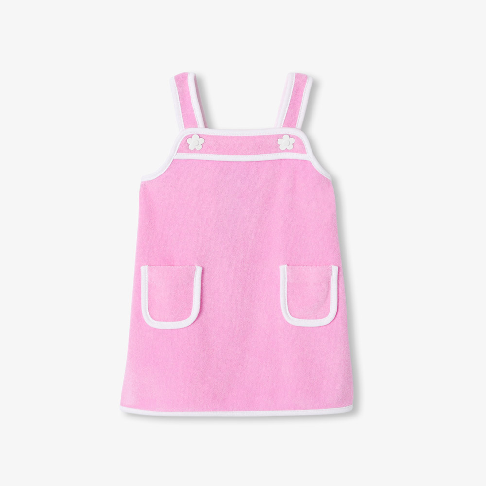 Robe sans manches bébé fille en coton éponge