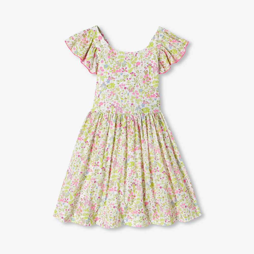 Robe enfant fille dos-nu en tissu Liberty