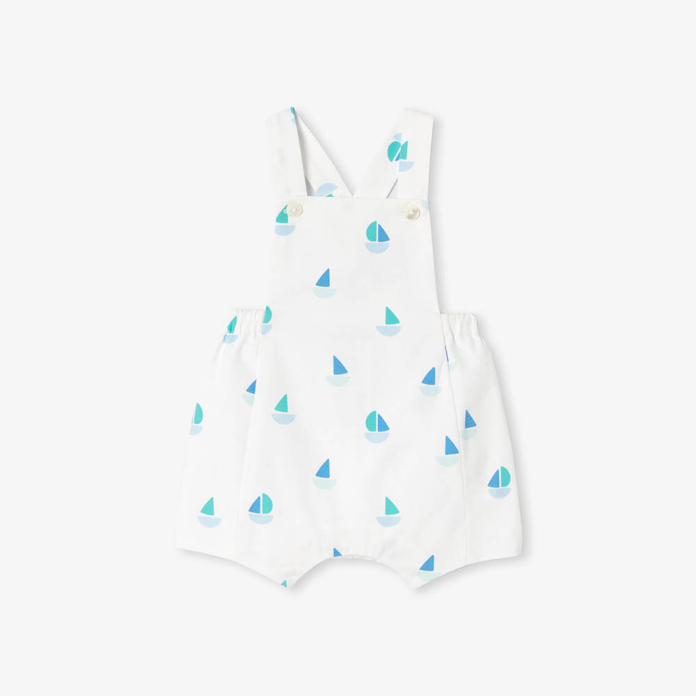 Salopette courte bébé garçon en toile de coton