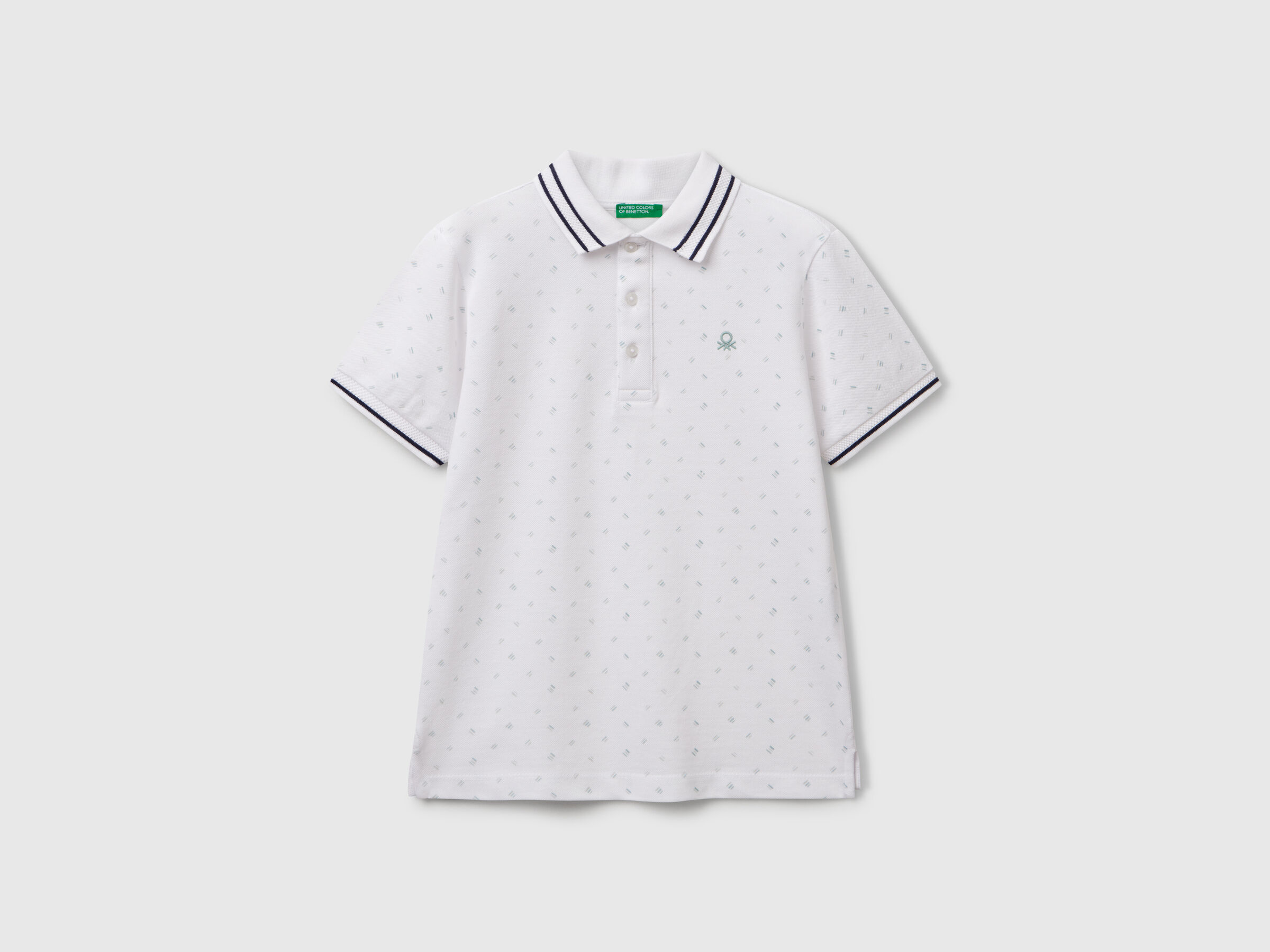 Polo à micro motif en pur coton