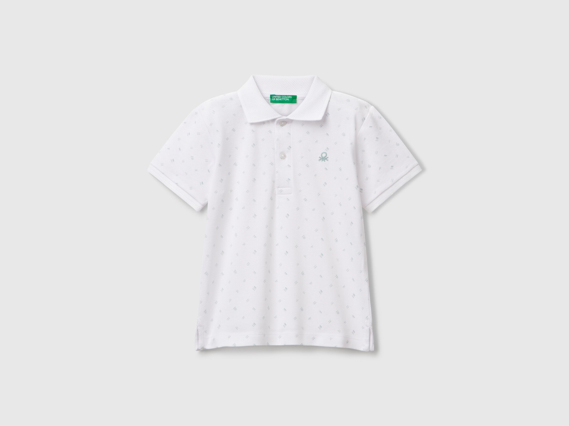 Polo à micro motif en pur coton