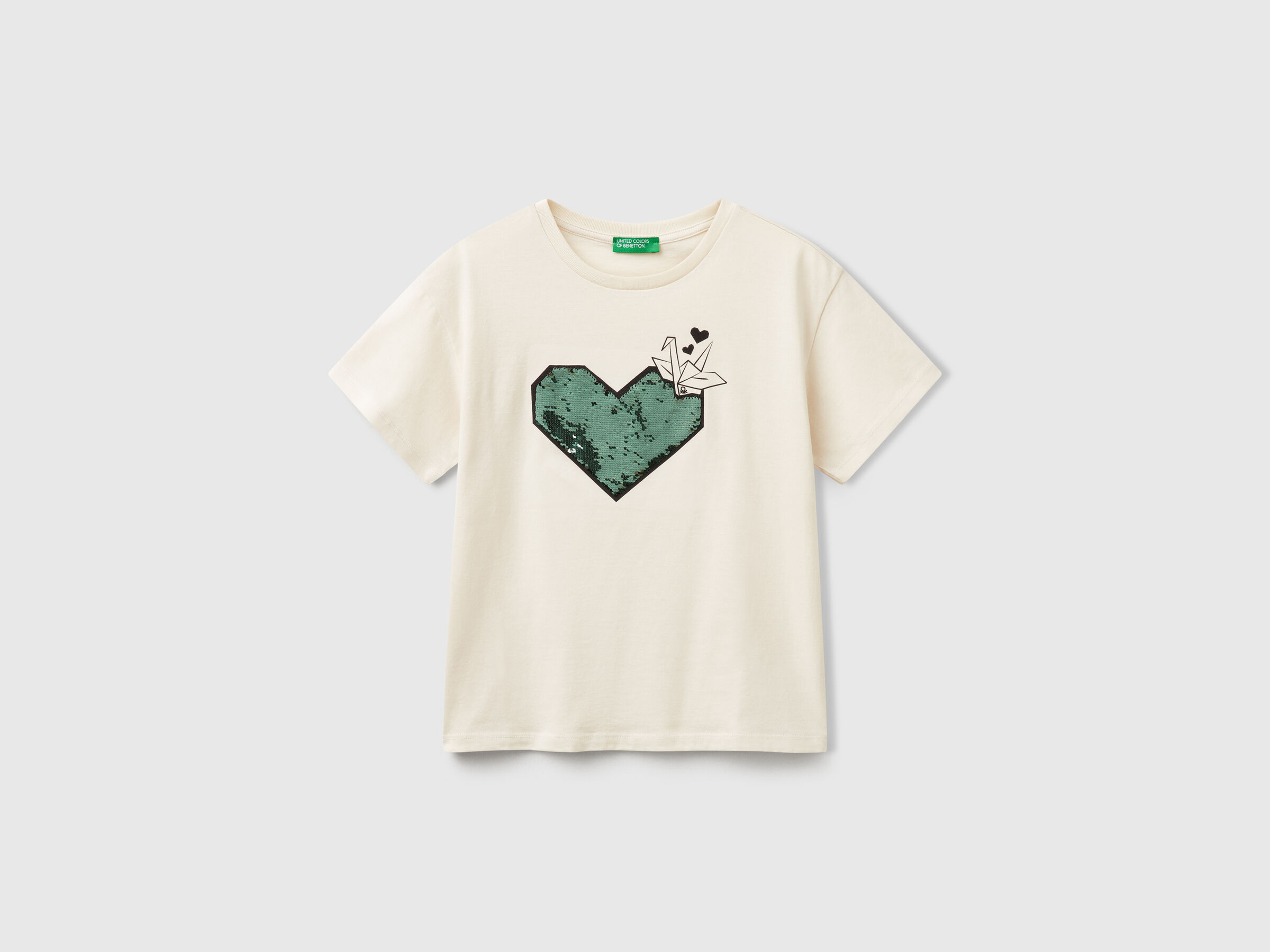T-shirt avec imprimé et paillettes