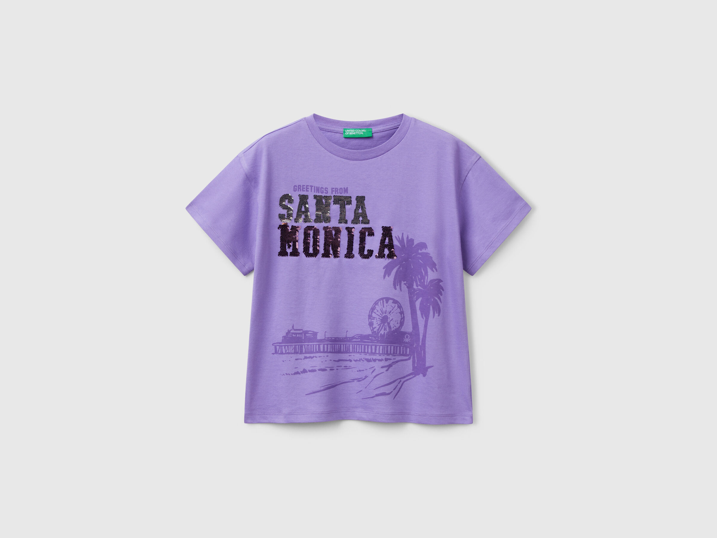 T-shirt avec imprimé et paillettes