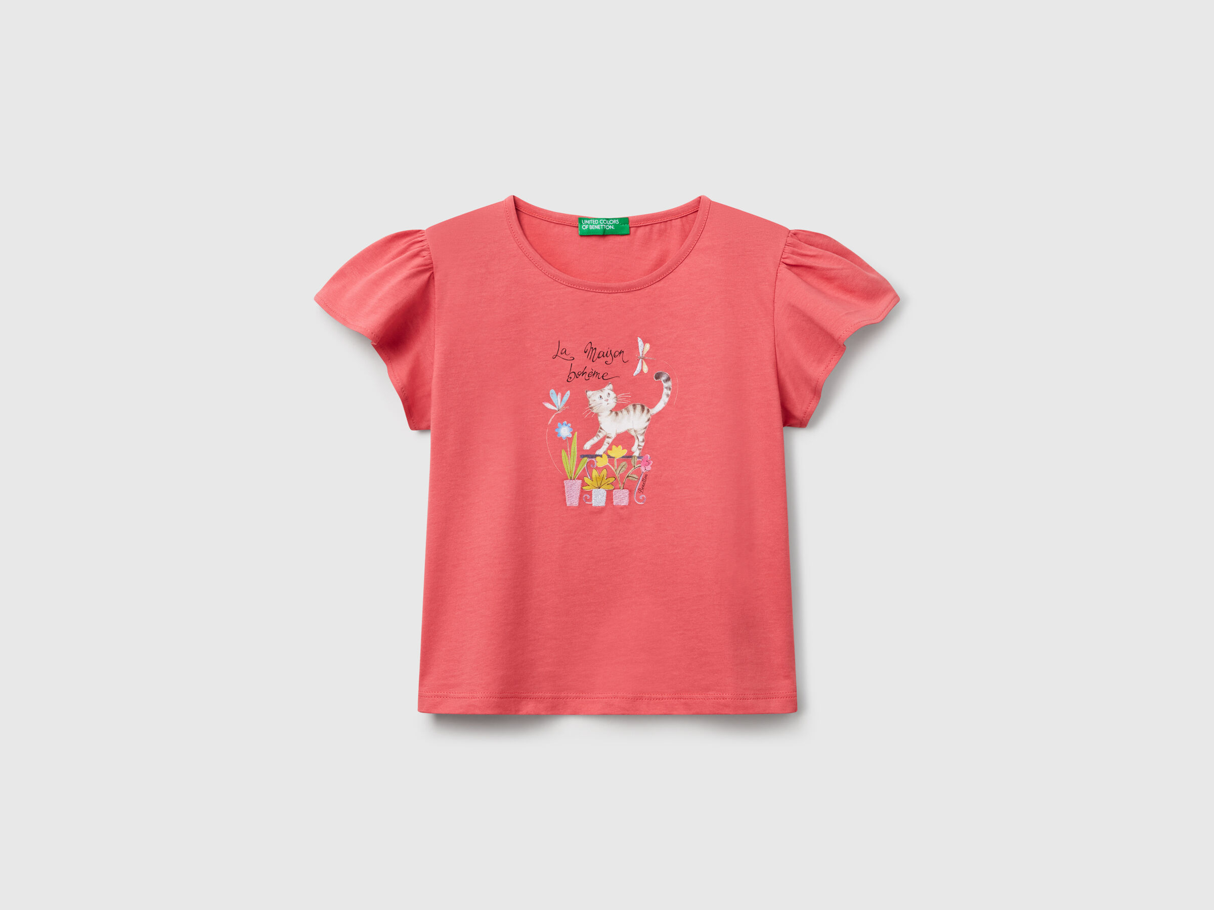 T-shirt avec imprimé et broderie